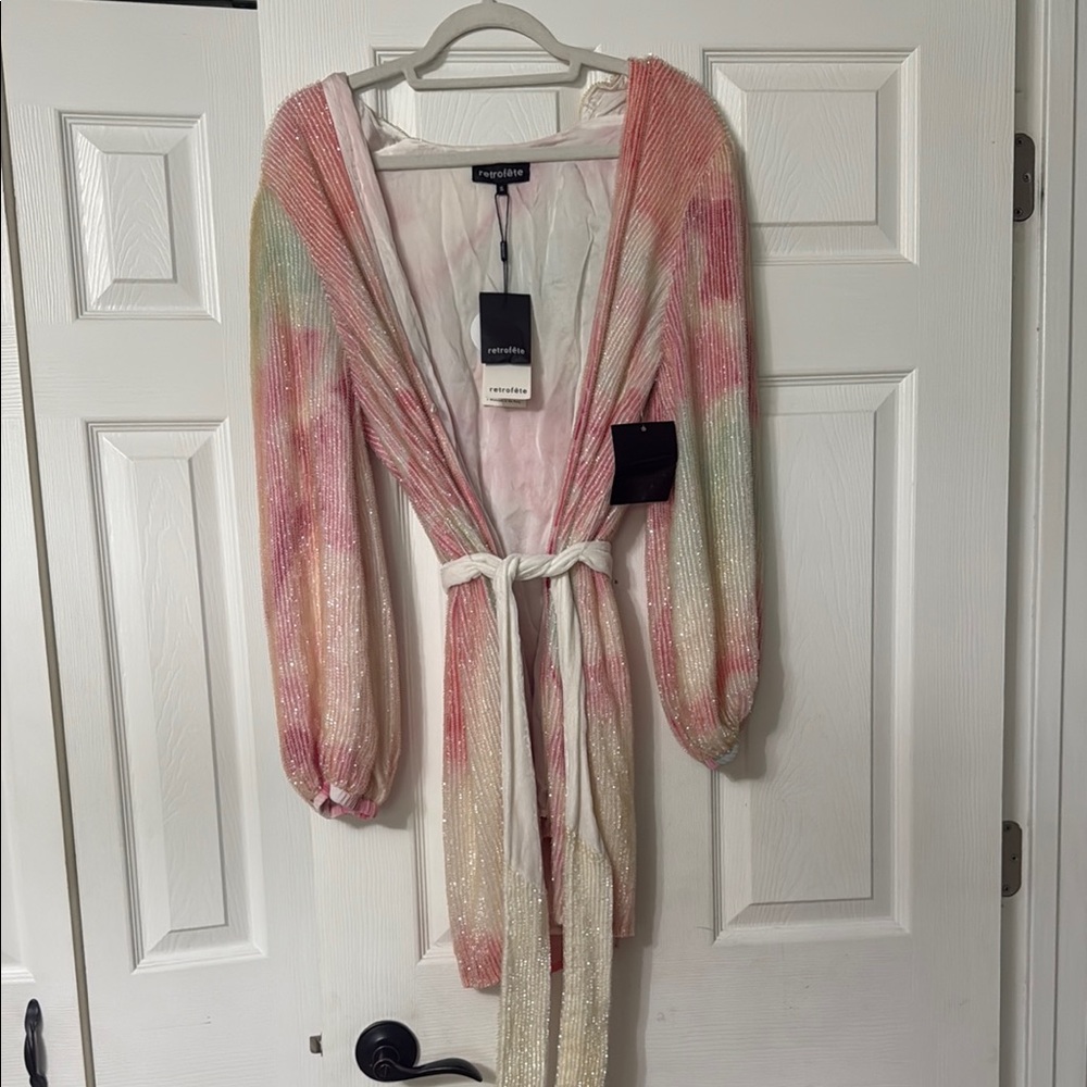 retrofete gabriellę sequin robe dress
